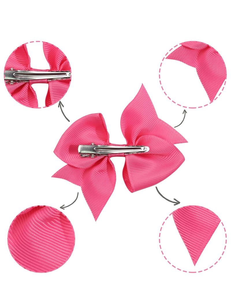 Minimalist Solid Color Bow Design Hair Clips, 30pcs/set Cute Bow Decor Hair Clips, Colorful Hair Accessories for Girls, Fashion Hair Accessories for Kids