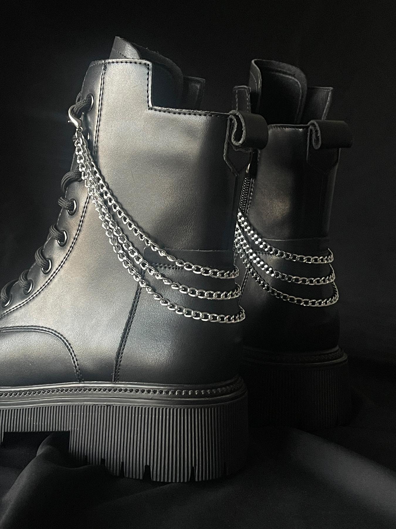 Punk Style Chain Shoes Charms, 2024 New Style Fashionable Novelty Shoes Decorations for Boots, Stylish Shoes Accessories for Women & Men, Shoe Embellishment Set