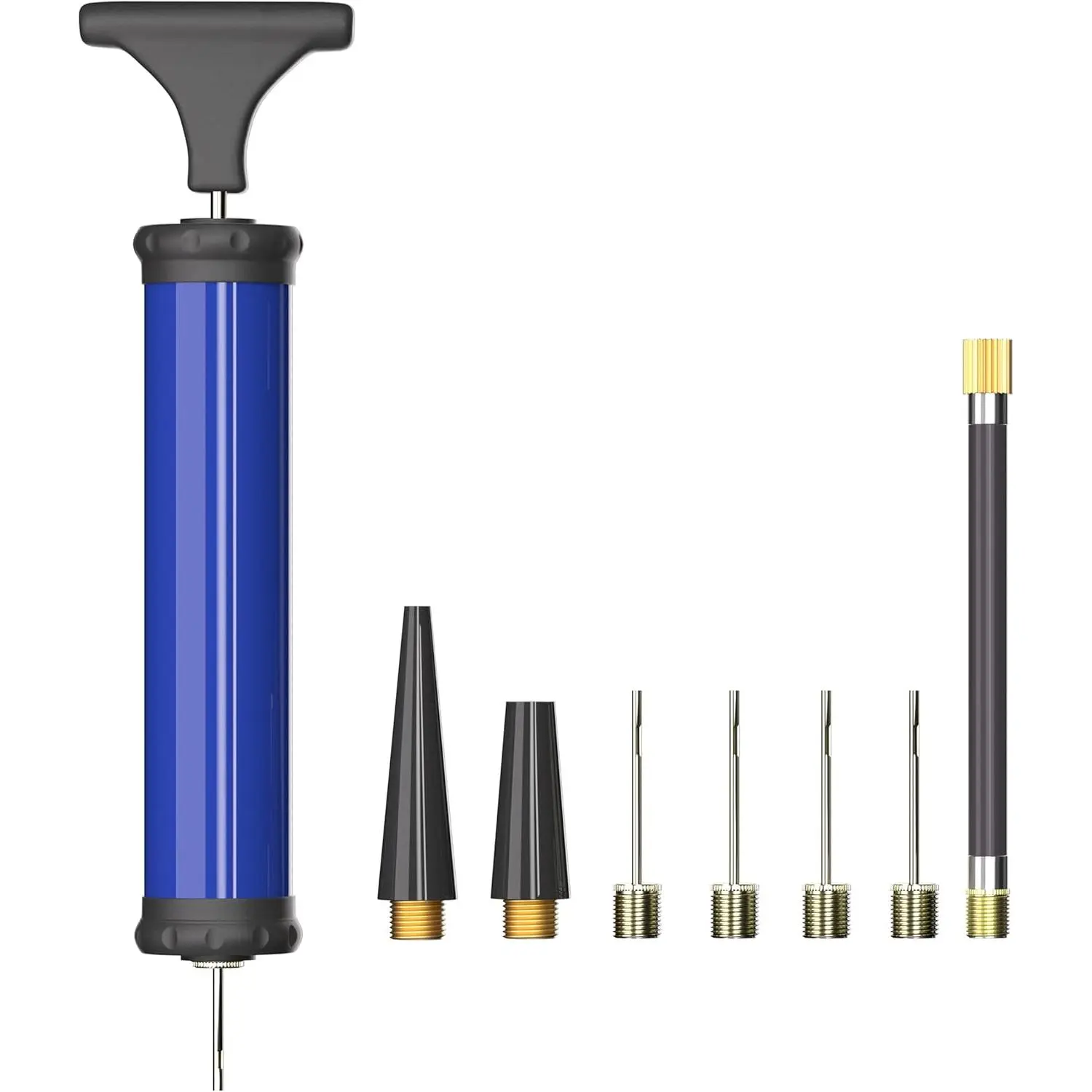 Portable Ball Pump, Air Pump with 4  2 Nozzle 1 Extension Hose  for Basketball Football Volleyball Soccer