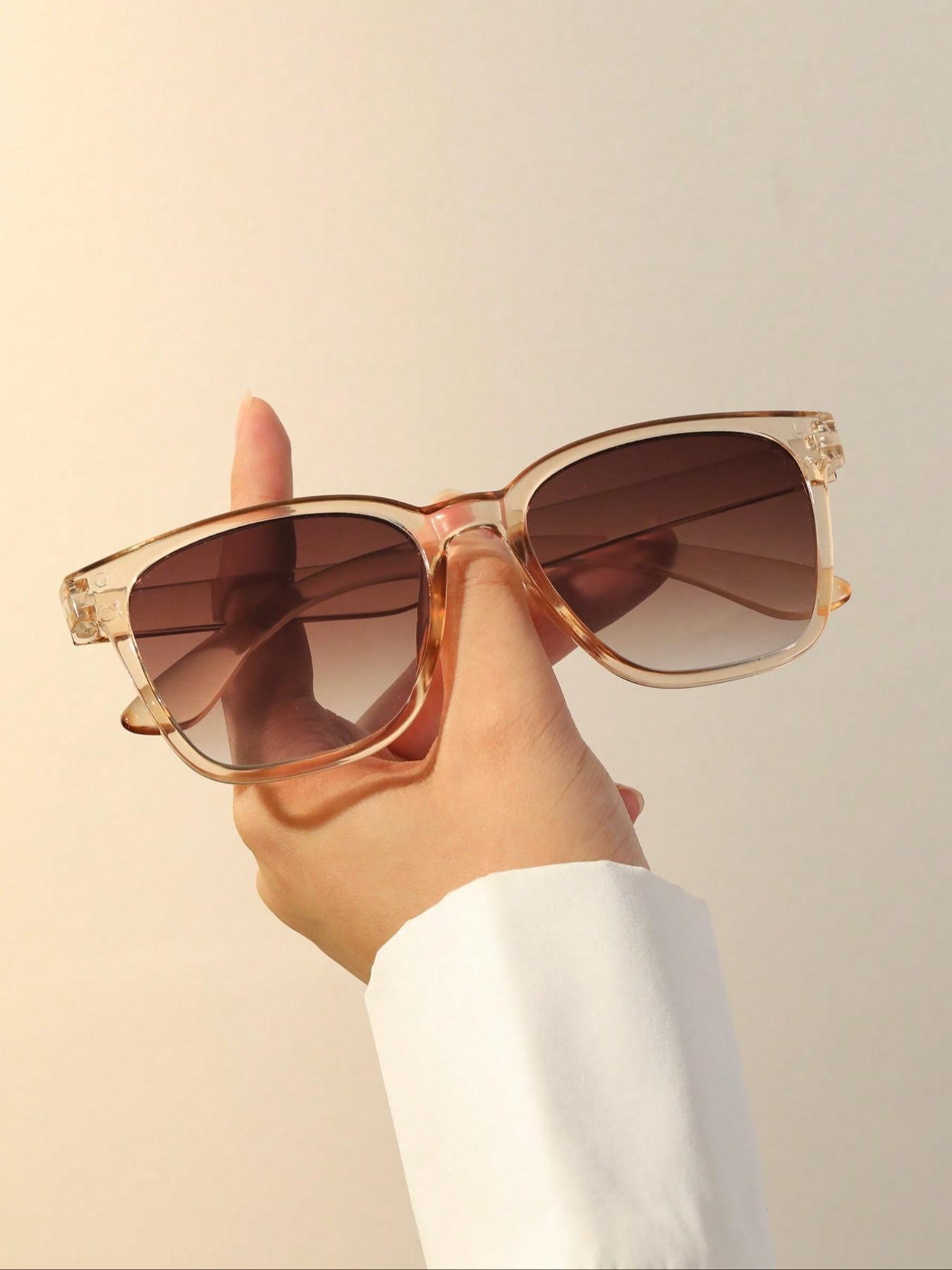 Unisex Vintage Square Frame Tinted Lenses Sunglasses, Modern Accessories for Men, Casual Leopard Print Sunglasses for Everyday Use, Versatile Accessories for Outdoor Activities, Lightweight Durable Sunglasses, Outdoor Suitability