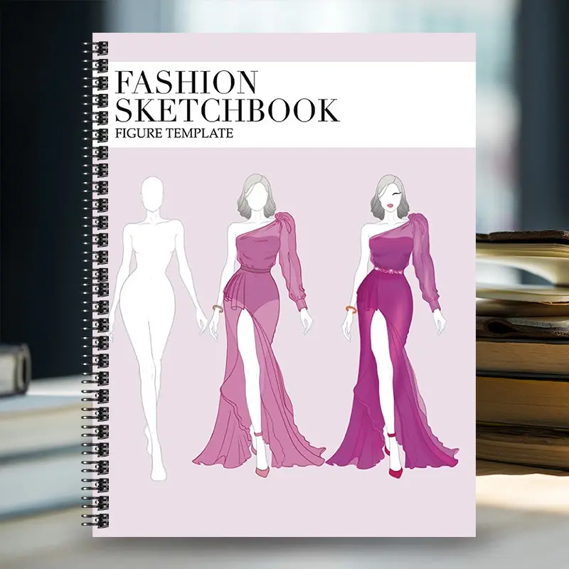 Fashion Sketchbook - Professional Fashion Drafting Notebook, Reusable Sketchbook, High-Quality Paper, Multiple Fashion Templates, No Pen Included