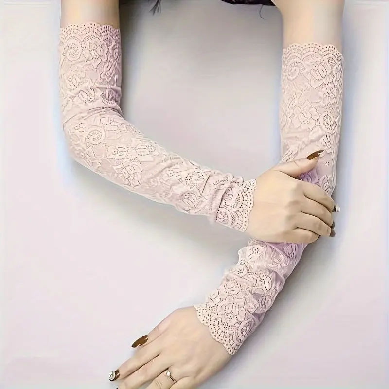 3 Pairs of Loose Lace Sleeves, Monochrome Sun Sleeves, Thin Breathable Fingerless Armrests, Wedding Bride Decoration Sleeves