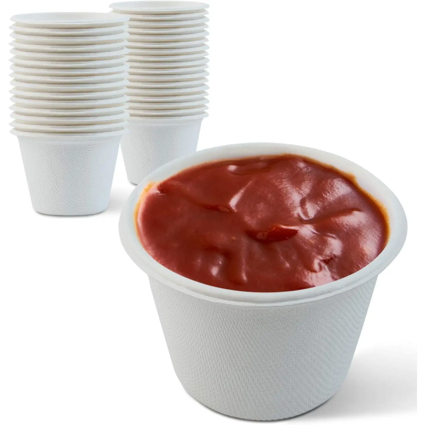 Compostable Cups 4 oz Bagasse Fiber 50 Pack White |  Sugarcane Fiber Material