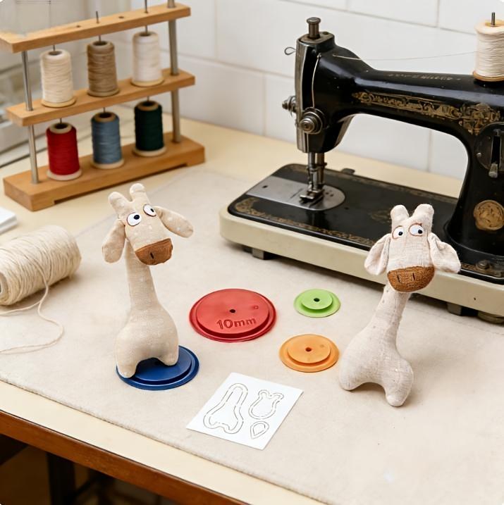 Mini Giraffe Patchwork Brooch Template with 4 tracing needles. DIY Giraffe Pattern Sewing Template, including transfer and auxiliary tracing functions