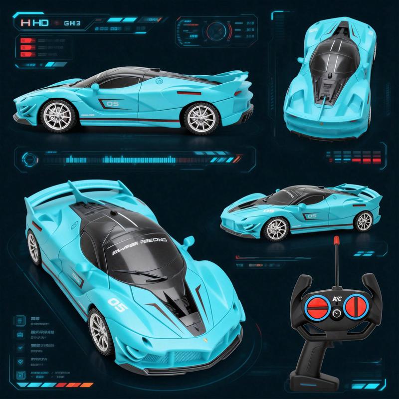 Eye-catching Macaron Blue Remote Control Supercar, Precision-engineered Racing Toy, Smooth Handling Gift for Young Car Enthusiasts Gesture Sensing Stunt rc drone electric mini drift camera Toy Forklift with Spray sport Transforming Car for Boys flying