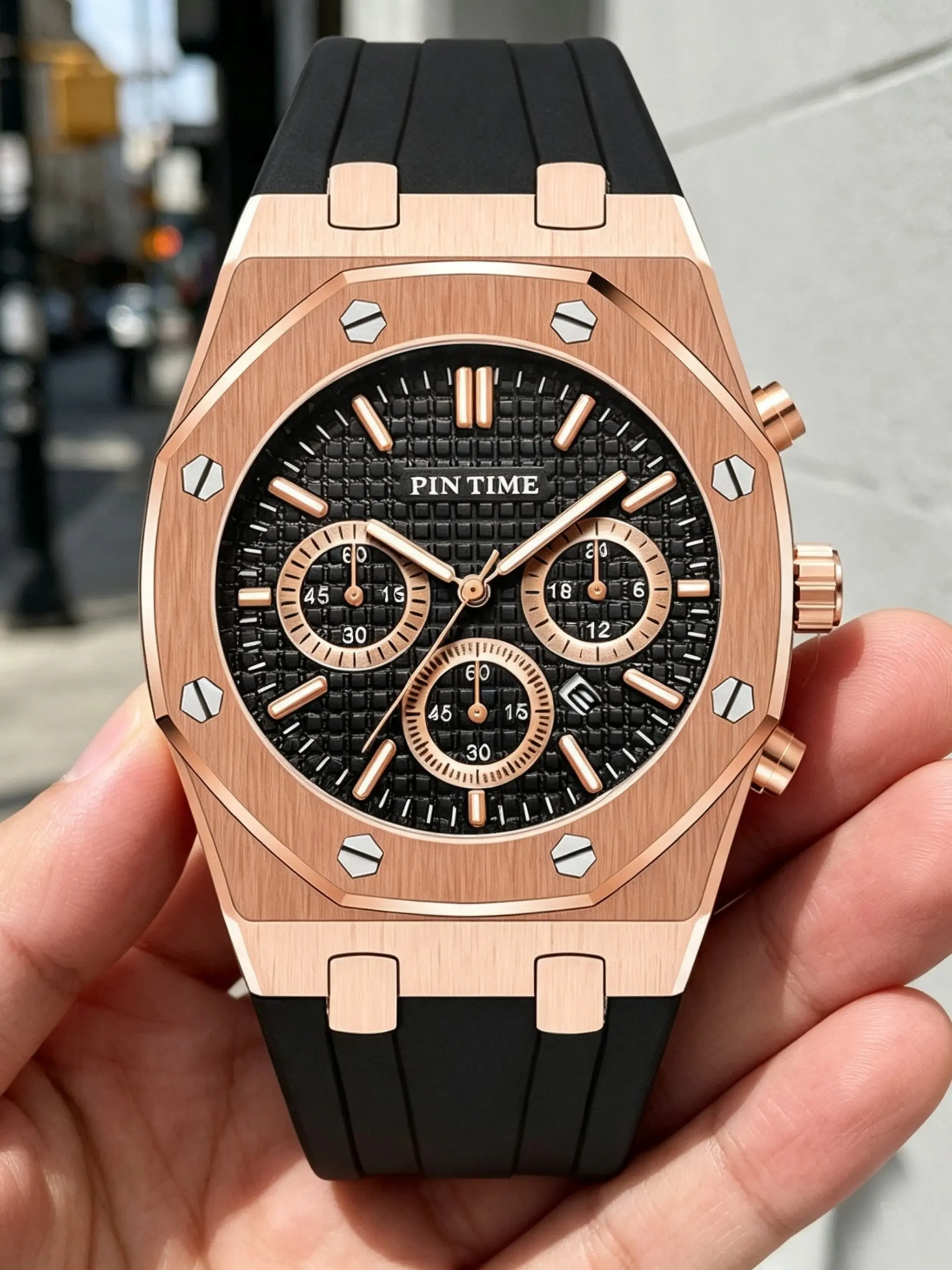Men's Sport Watch, Silicone Strap, Round Dial, Casual Style, Quartz Movement, Perfect Gift for Valentine's Day, Father's Day, Halloween