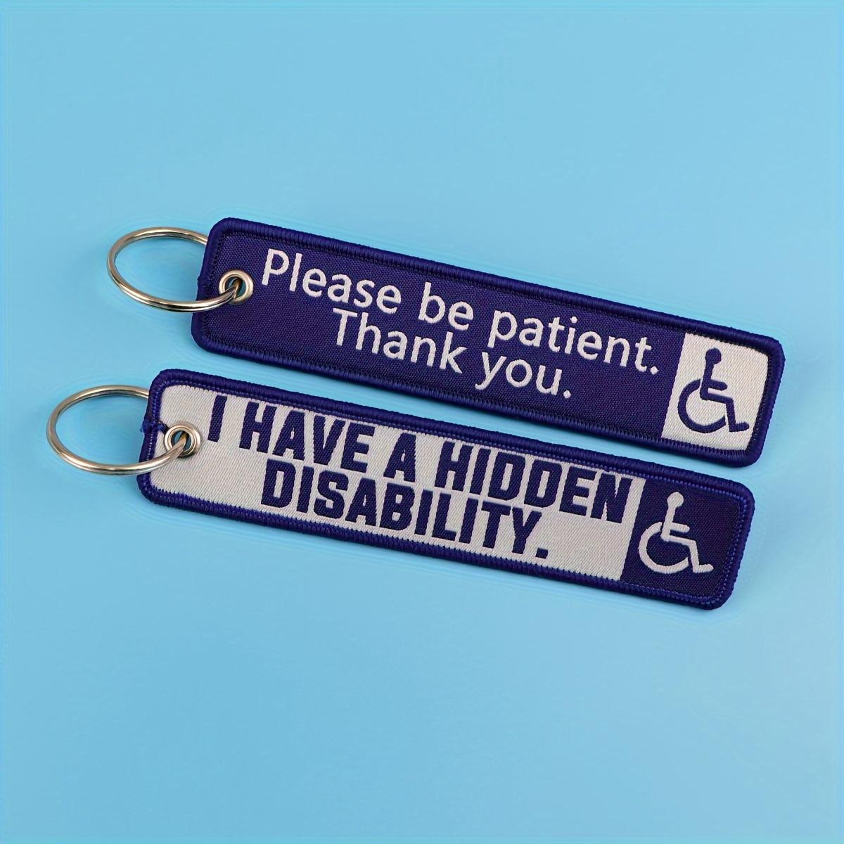 Durable Cartoon-Inspired Keychain for Hidden Disability Awareness, Thought-Provoking Rectangle Keychain with Split Ring, Ideal Educational Accessory for Promoting Awareness, Patience