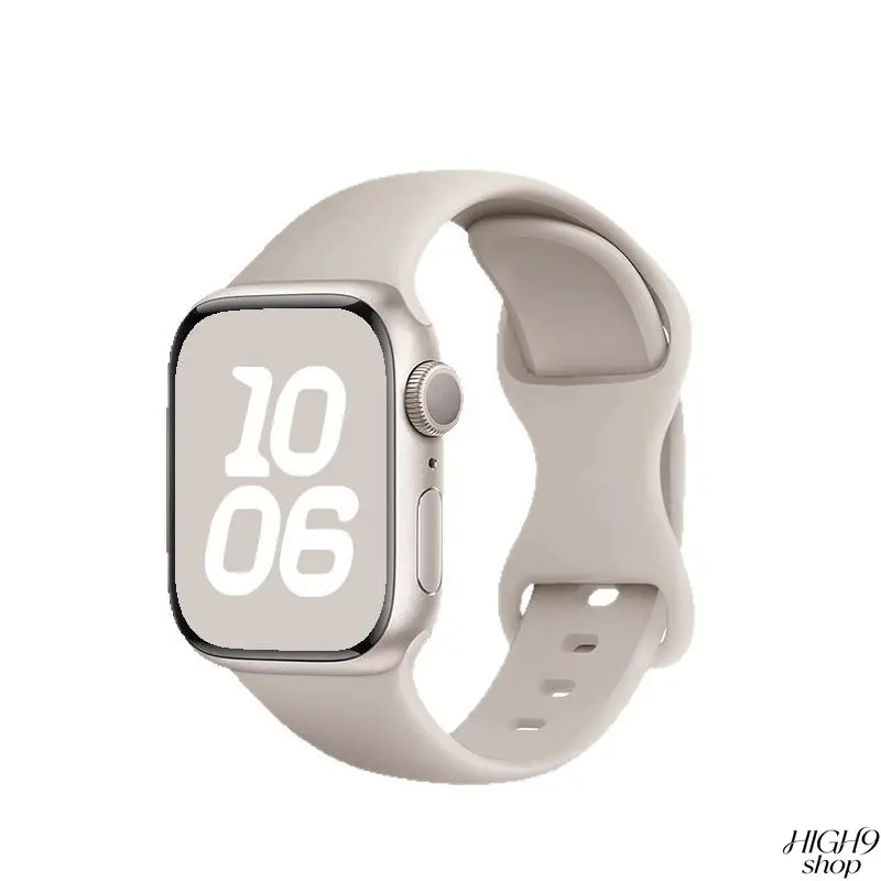Soft Smooth Silicone Replacement Strap for Apple Watch, Equipped with Stylish Figure-8 Butterfly Buckle, Compatible with iWatch SE Series 6,7,8 Daily Wear Watch Accessory