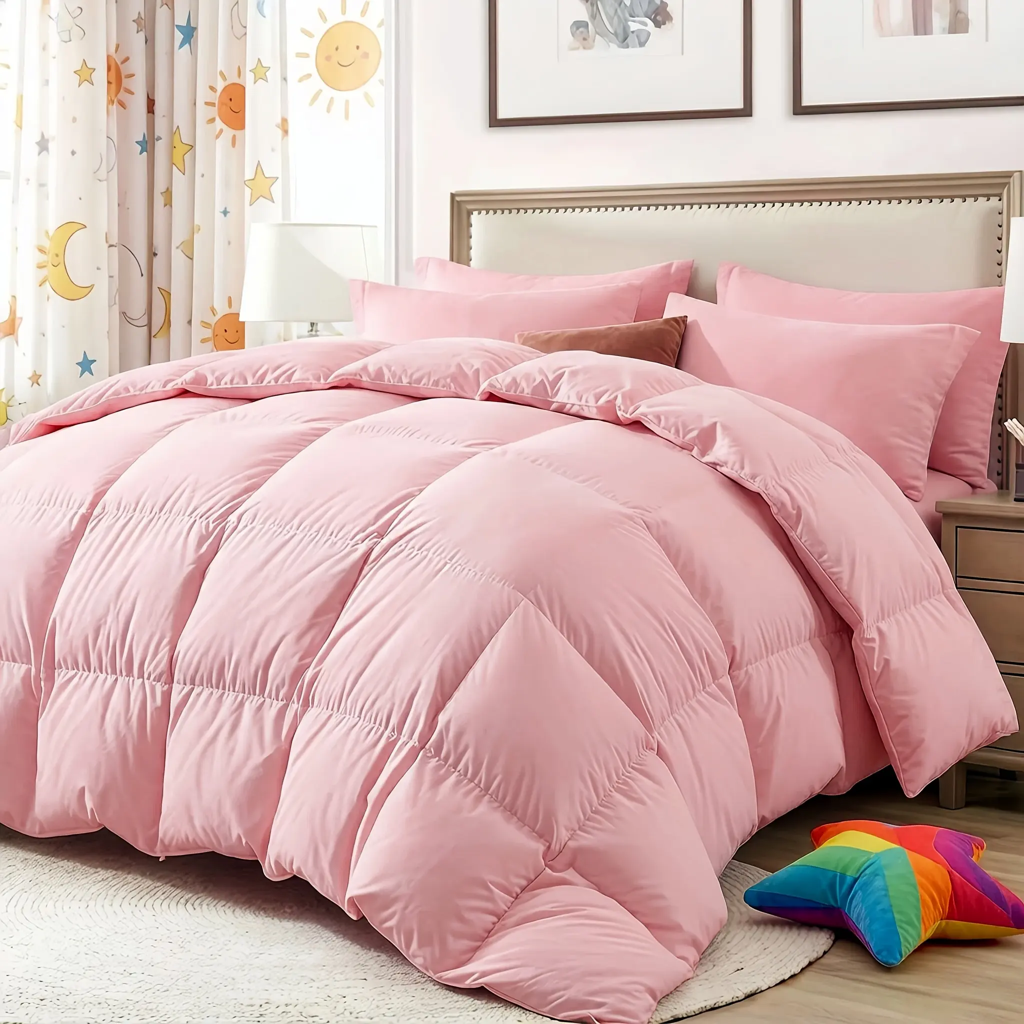 Cosybay Full/Queen/King Size Comforter Set (1 Comforter + 1 Flat sheet + 1 Fitted Sheet +2 Pillowcases + 2 Room Decor Pillow Shams), Soft Comforter Using Holiday Gifts for Kids, Extra Deep Pocket Sheet - Breathable & Bed Sheets for Spooky Halloween Season