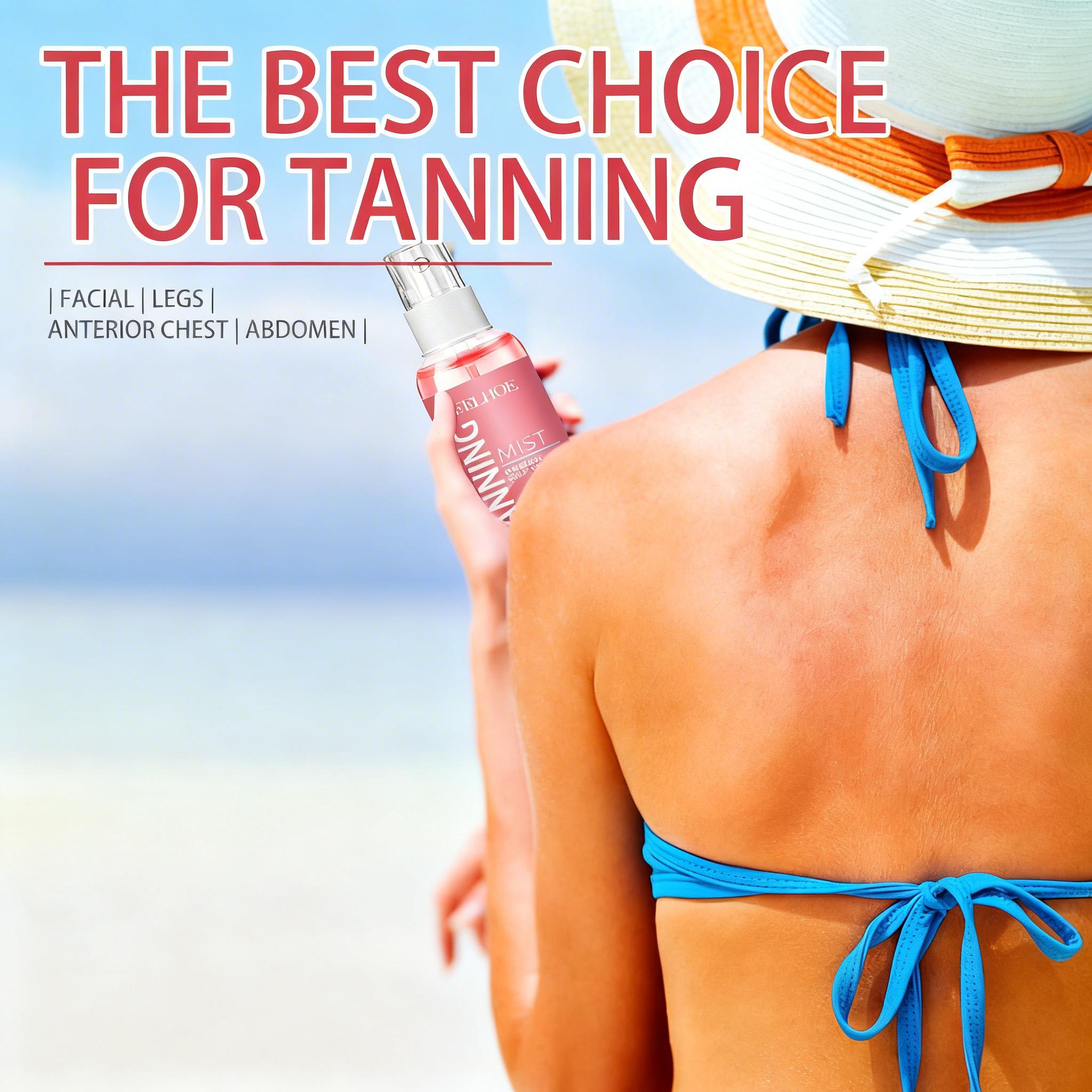 EELHOE Tanning Mist with Strawberry & Calendula, Face & Body Spray for Streak-Free Natural Bronze, Brightening Hydrating Formula, Gentle for Sensitive Skin, Indoor/Outdoor Use
