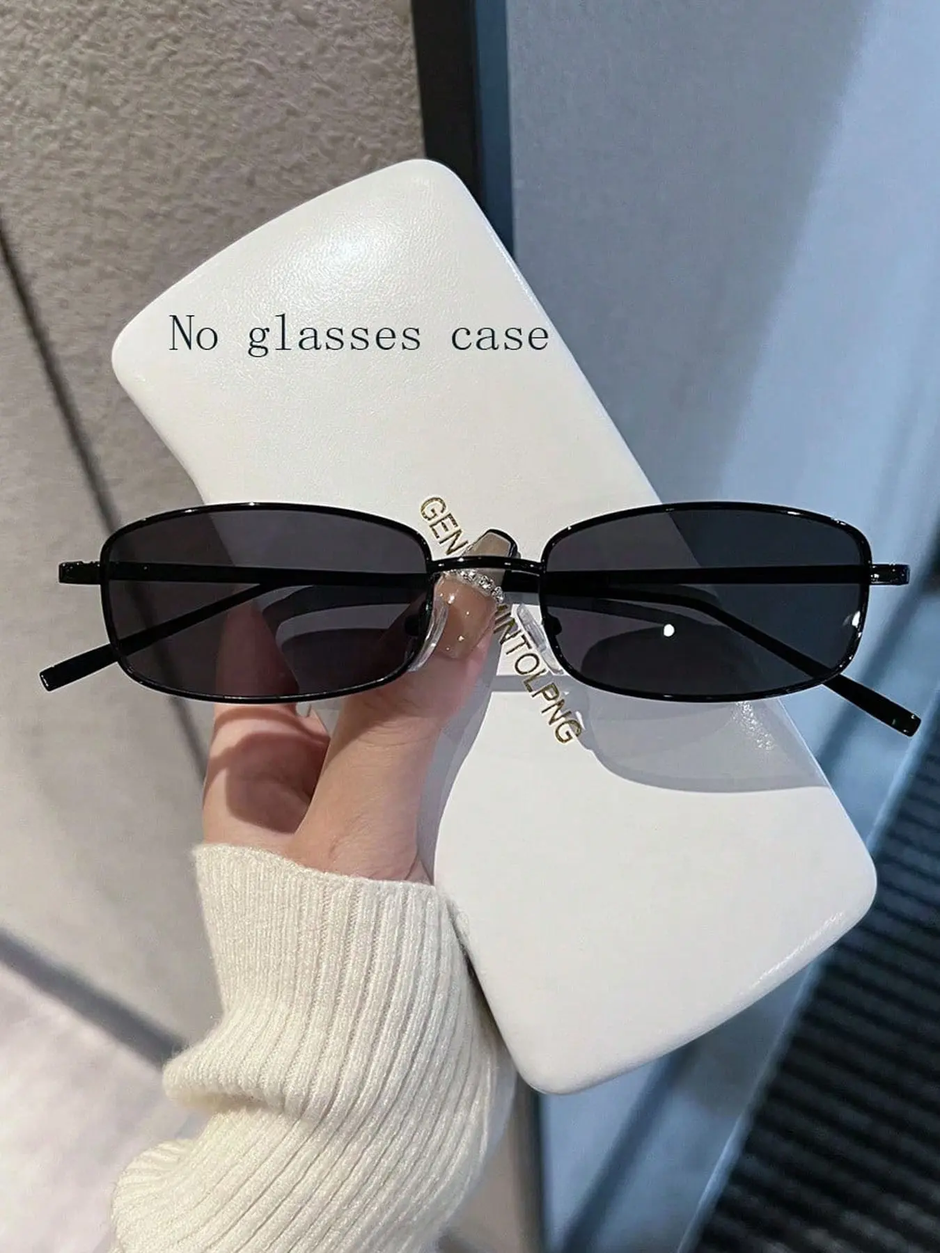 1pc Korean Style Small Frame Square Sunglasses, Unisex Trendy Hong Kong Fashion Personality Sun Glasses, Stylish Aviator Design