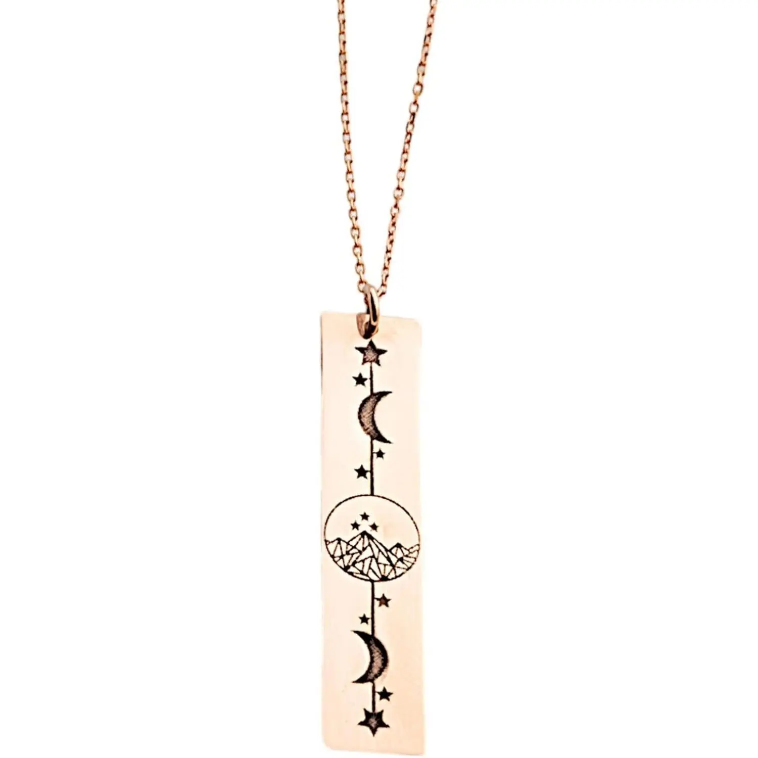 Velaris Night Court Necklace,Velaris Bookish ,Feyre Necklace, Night Mountain Pendant,Sun and Moon Personalized Bar Necklace,Acotar Gifts,Jewellery For Women