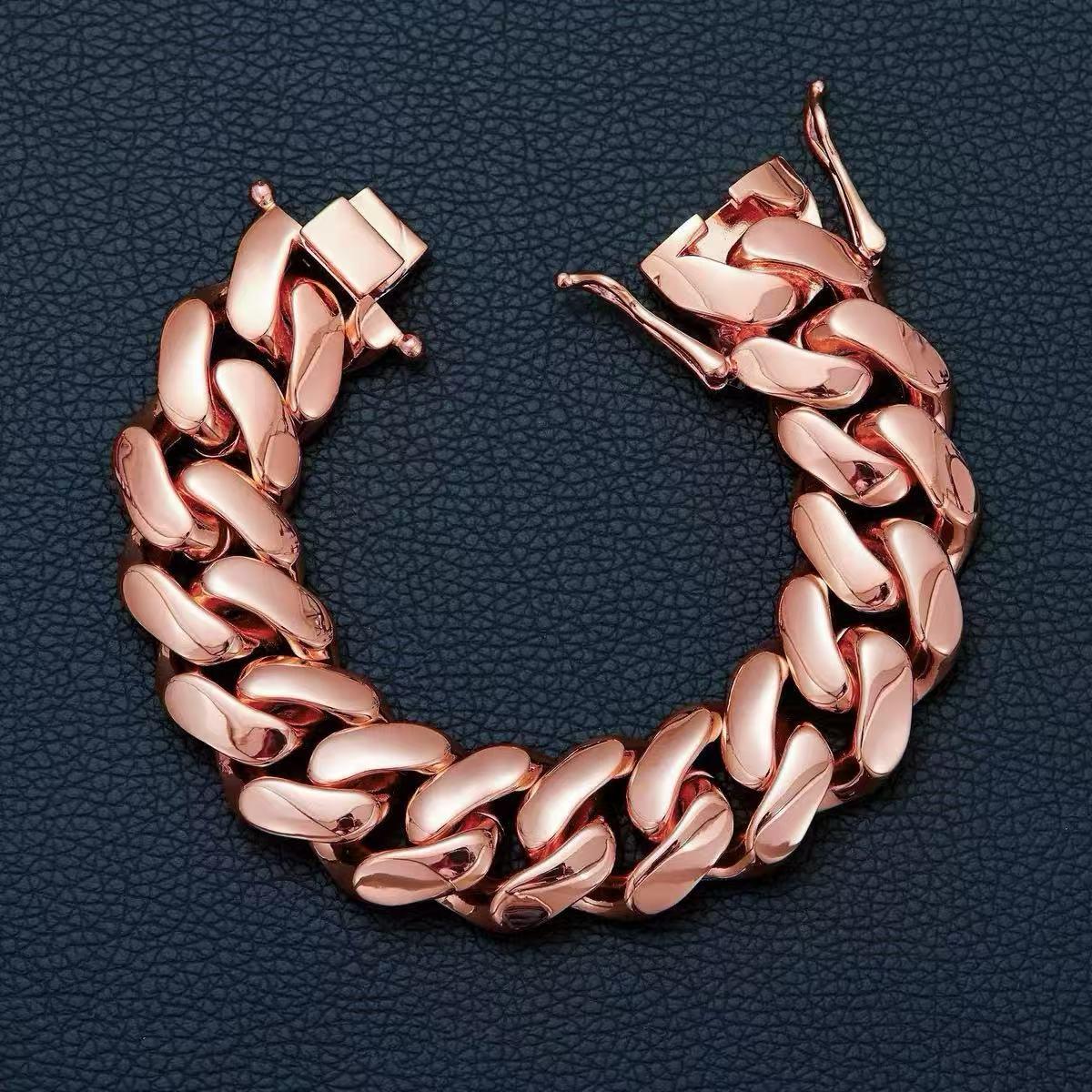 FSTVE 18k gold plated Cuban chain necklace 12mm /14mm/ 20mm trendy butterfly clasp hip hop jewelry gift