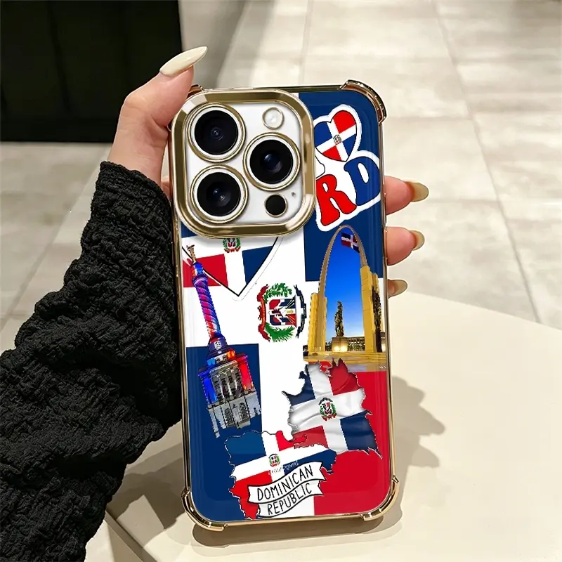Architectural Pattern Transparent Protective iPhone Case - Shiny Luxury Chrome-Plated Frame, Raised Camera Protection, Built-In Shock-Absorbing Corner Pads, Anti-Yellowing, Anti-Fingerprint Accessory for iPhone 17/16/15/14 Pro Max Devices, Casing