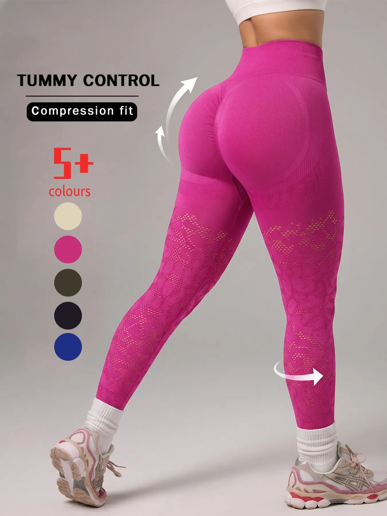 Seamless Yoga Pants with Mesh High Waist Compression, Tummy Control Peach Butt, Summer Sportswear, Female Gym Clothes, Quick-Dry Outdoor Activewear, Wearable, High Stretch Leggings