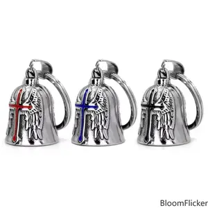 3Pcs Punk Guardian Angel Wing Motorcycle Bell Charms, Metal Good Luck Bike Hanging Decor Ornaments, Cute Protective Biker Accessory for Motorcycles, Unique Lucky Gift for Riders & Motorcycle Enthusiasts