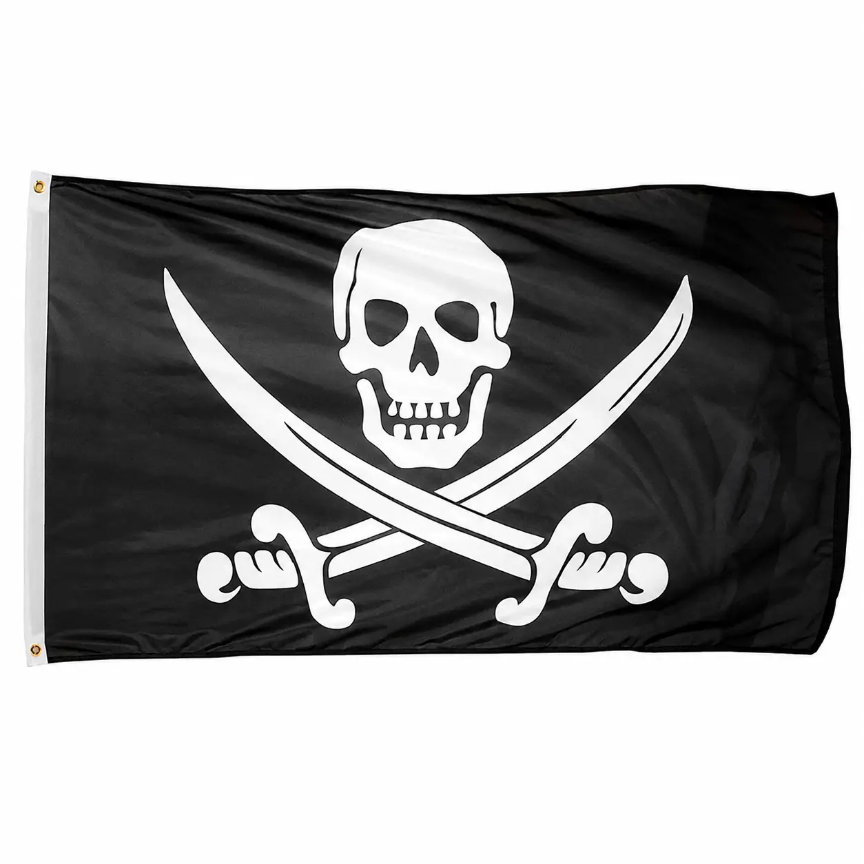 Authentic Pirate-Themed Decorative Flag Featuring Jack Rackham Design, 3 Feet by 5 Feet Polyester Banner with Reinforced Brass Grommets for Durable Indoor or Outdoor Display, Weather-Resistant and Vibrant Color-Fast Printing