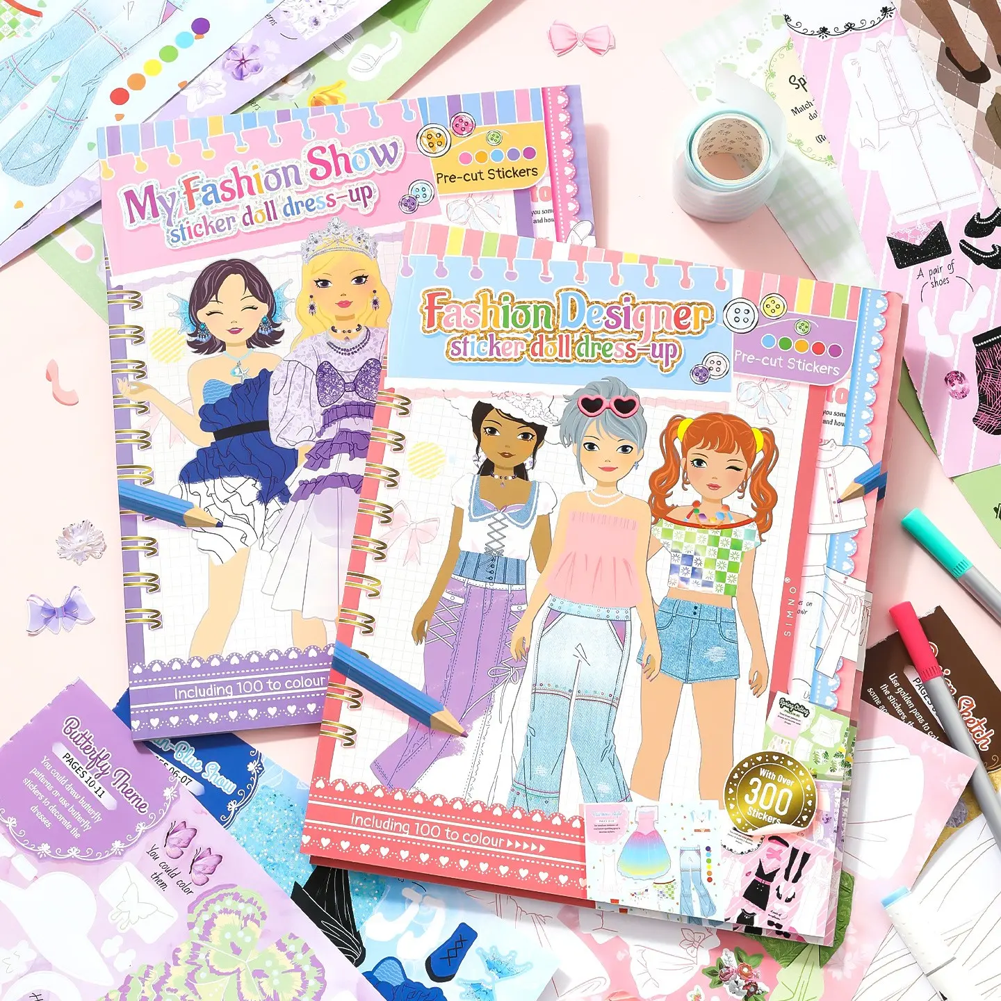 Sticker Dress up - Sticker Activity Book for Girls. Learn Girls Fashion Design with Stickers and Guides. Little Designer Creativity Book. Stickers, Paper Dolls. Gift for Girls