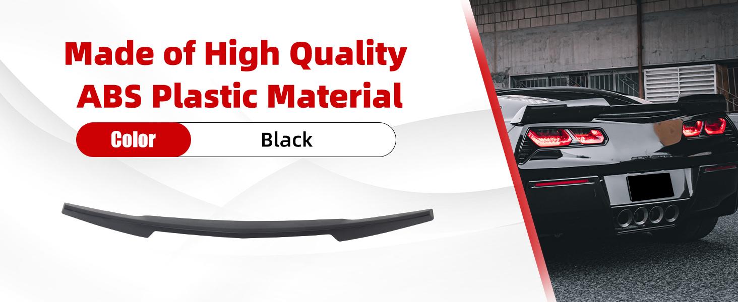 Rear Spoiler & Side Winglets Compatible with 2014-2019 Chevy Corvette C7 Exterior Rear Spoiler Wing Tail Roof Top Lid Stage 2 Style