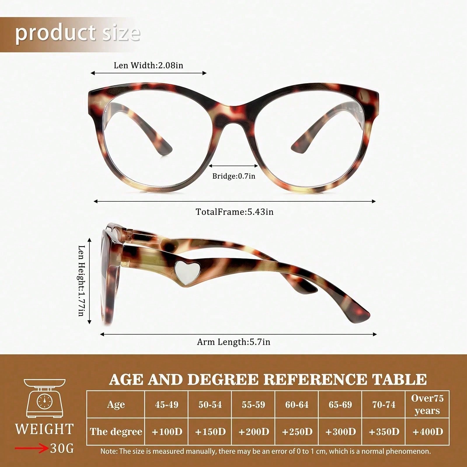 ZOECENT 5 Pack of Women's Reading Glasses With Anti-Blue Light Lenses Fashio Print Heart Pattern Spring Hinge Lightweight Glasses
