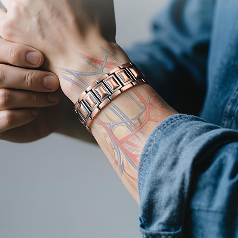 Magnetic Bracelet for Men  Stylish Titanium Steel Bracelet with Adjustable Length, Metal Clasp, 3X Strength, Perfect Gift for Him, Adjustable Bracelet  Modern Bracelet  Durable Bracelet