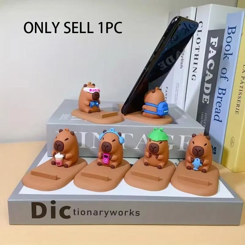 Adorable Capybara Phone Holder Stand, Charming Capybara Figurine, Desk Decor, Tiny Ornament, Perfect Little Gift, Cute Office Accessory