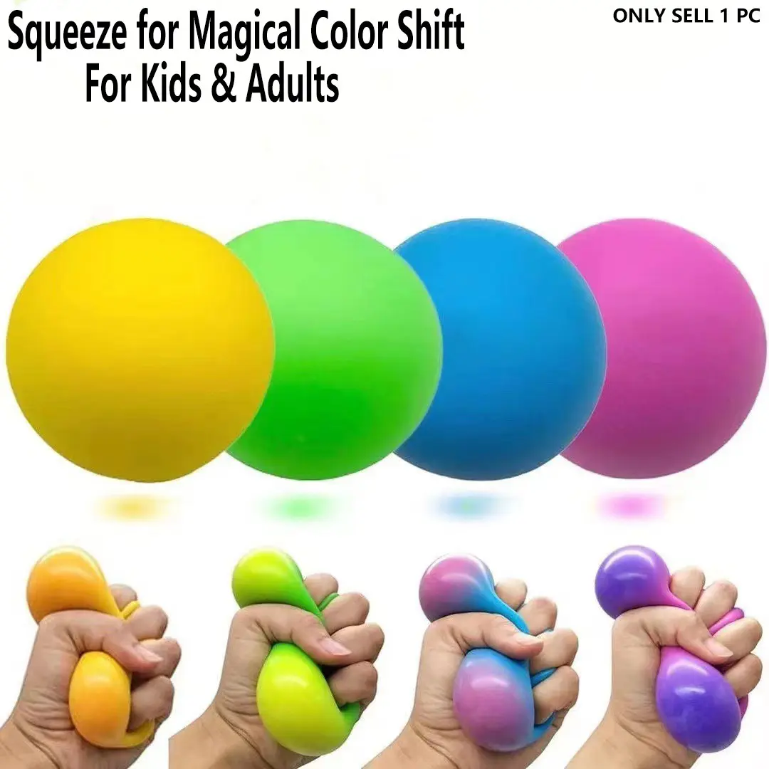 Color Changing Dough Kneading Balls, Colorful Pressure Relief Balls for Kids and Adults, Sensory Toys for Squeezing, Party Gifts, Easter Basket Gifts