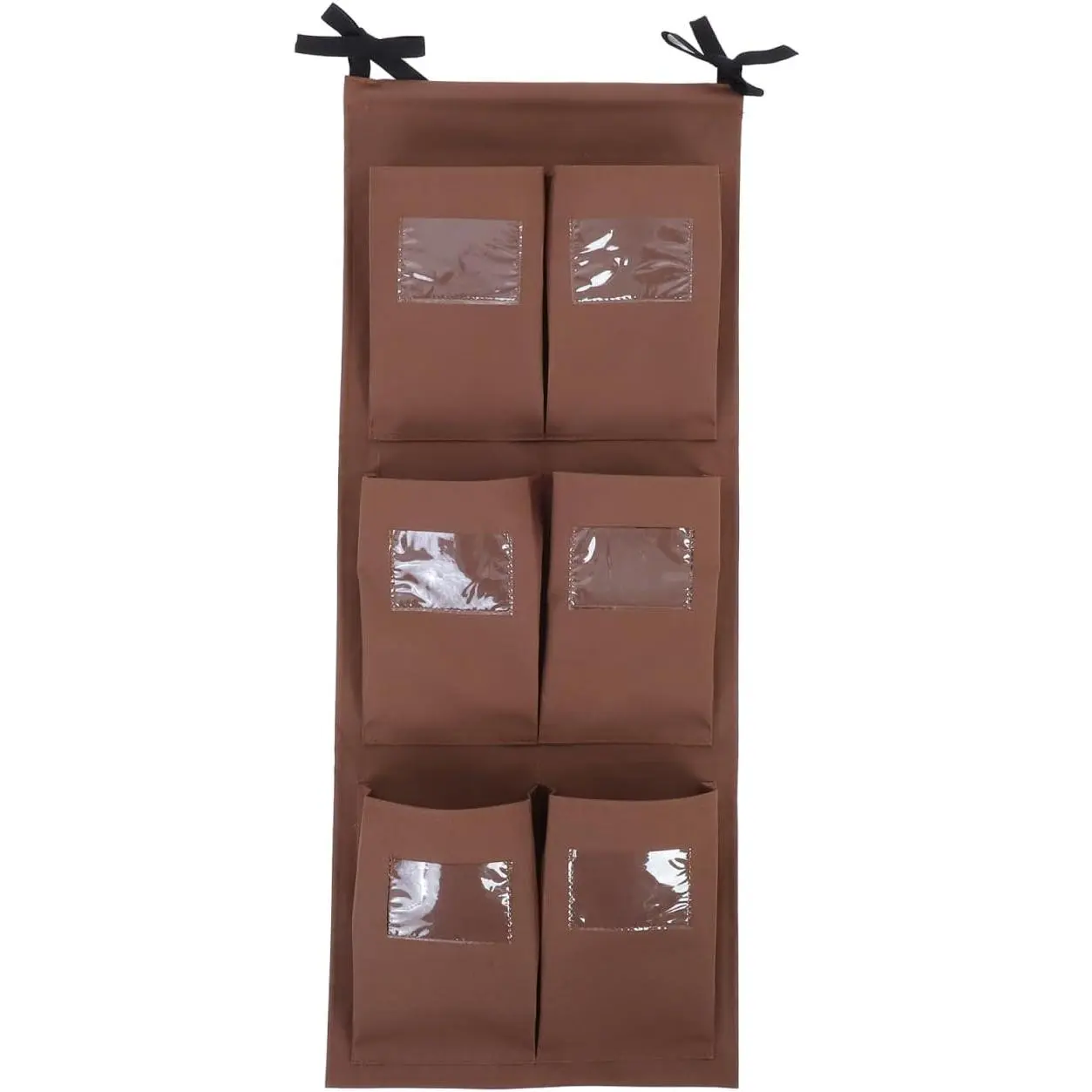 Housekeeping Cart Organizer Vertical Rag Bag with 6 Transparent Label Pockets 29.13 X 11.81 X 0.47 Inches Cleaning Supply Storage Tote Bag for Janitorial and Commercial Cleaning Carts