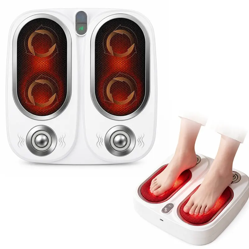 Portable Heated Foot Massager, Electric Foot Massager with Kneading & Shiatsu Pressure, Multiple Massage Modes, Perfect Gift for Men and Women