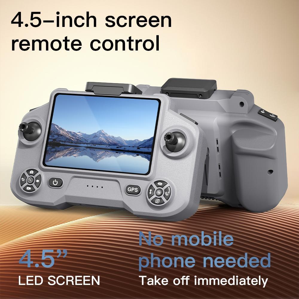 2026 4.5” Screen GPS Drone, Dual Optical Flow Camera, 40-Minute Flight with 3 Batteries, 360° Obstacle Avoidance, Brushless FPV Drone