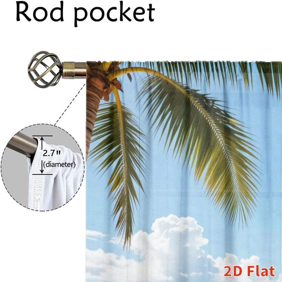 2Pcs Green Forest Bamboo Pattern Countryside Style Sun Blocking Curtains Digital Printed Rod Pocket, Window Treatment For Bedroom Office Kitchen Living Room Study Home Decor