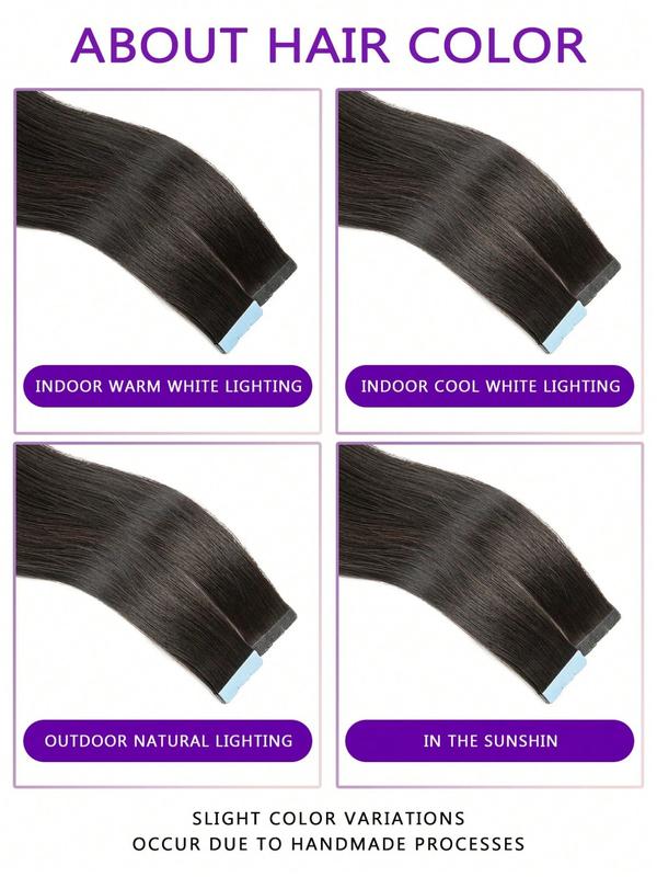 20 Piece 30g Remy Human Hair Tape-In Extensions, Seamless, 12-20 Inches, /, Straight/curly, Women's Beauty & Personal Care