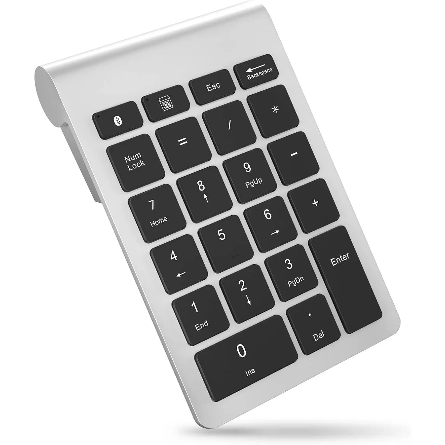 Portable Wireless Numeric Keypad for Laptop PC Notebook, Multi-Device 10-Key Keyboard Accessory with Auto Sleep Function, Lower Power Consumption (No Receiver), Multi-Device Numeric Keypads, Portable Wireless Numeric Keypads