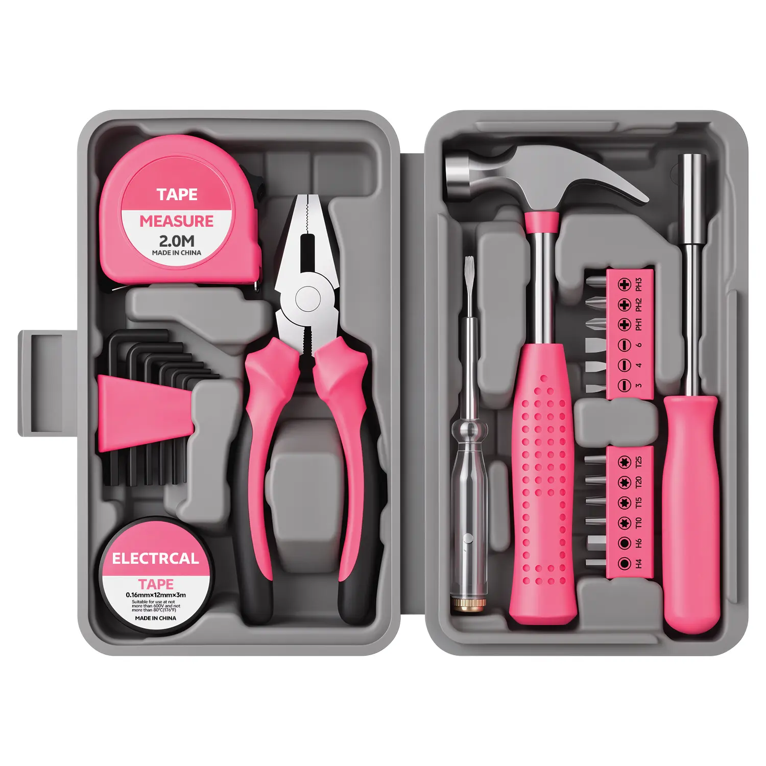 24-Piece Household Repair Multi-Tool Pack for Home Repairs, Including Screwdrivers, Pliers, Hammer, Ideal for Household Users