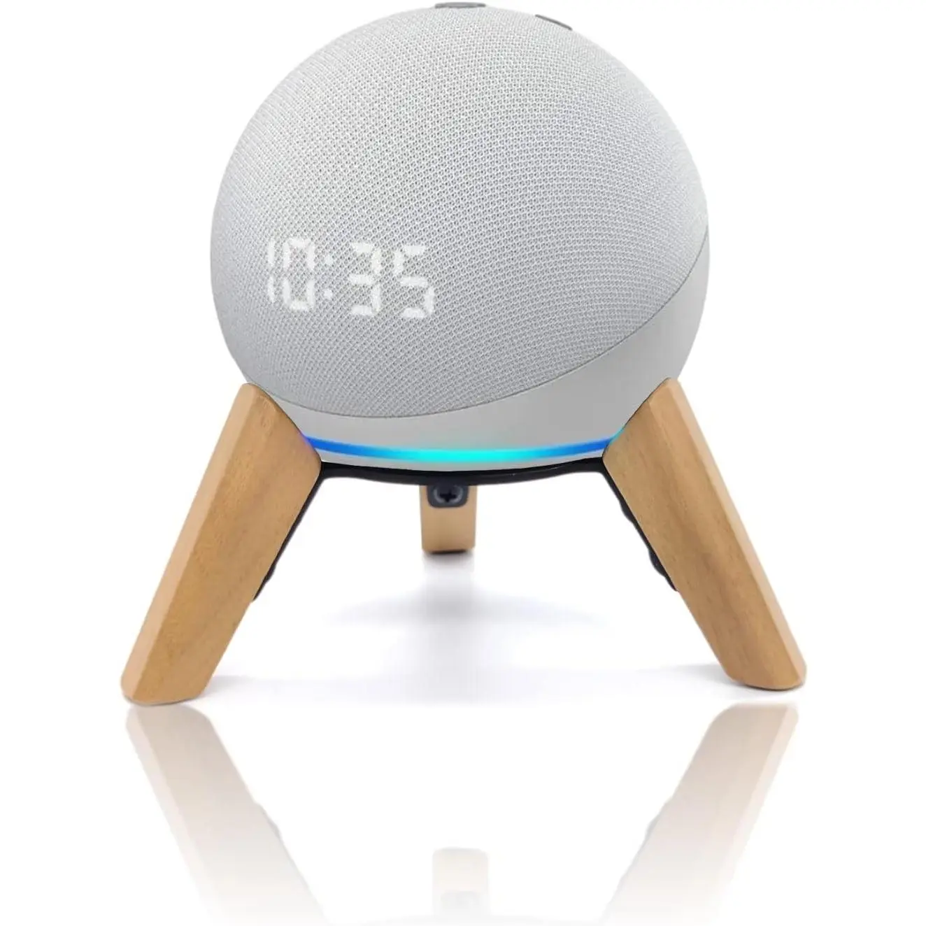 Real  Stand for Echo Dot ( Model) Speaker,Wooden Mount Accessories Anti-Slip Holder Tripod for Alexa Echo dots (5th gen) (4th gen) for  Sound,(White Oak)