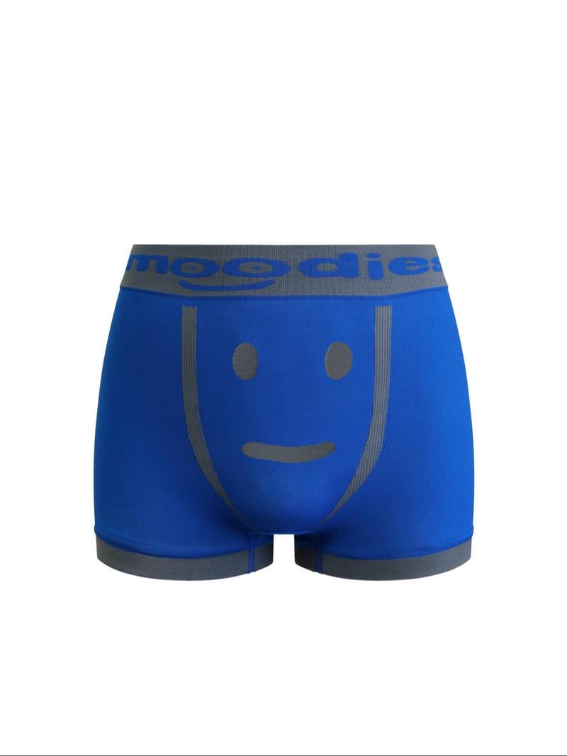 Men's Cartoon Expression Pattern Letter Tape Boxer Brief, Comfortable Breathable Seamless Underwear for Daily Wear, Fitted Elastic Boyshorts,Men's Underwear for All Seasons