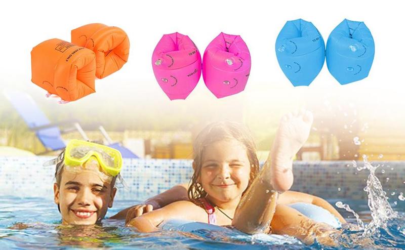 6 Pack Kids & Adult Swimming Arm Float Rings, PVC Inflatable Swim Arm Bands Sleeves