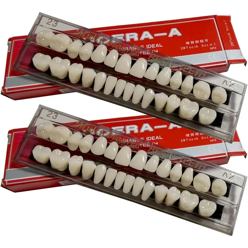 56 Pcs Acrylic Resin False Teeth Denture Tooth Replacement Set