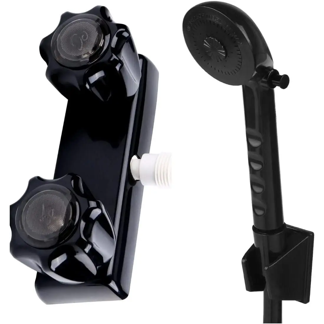 RV Shower Faucet with Hose and , Black | Complete Camper Shower Faucet  Kit,Water-saving, Standard 4-Inch Shower Faucet for RV Camper, Travel