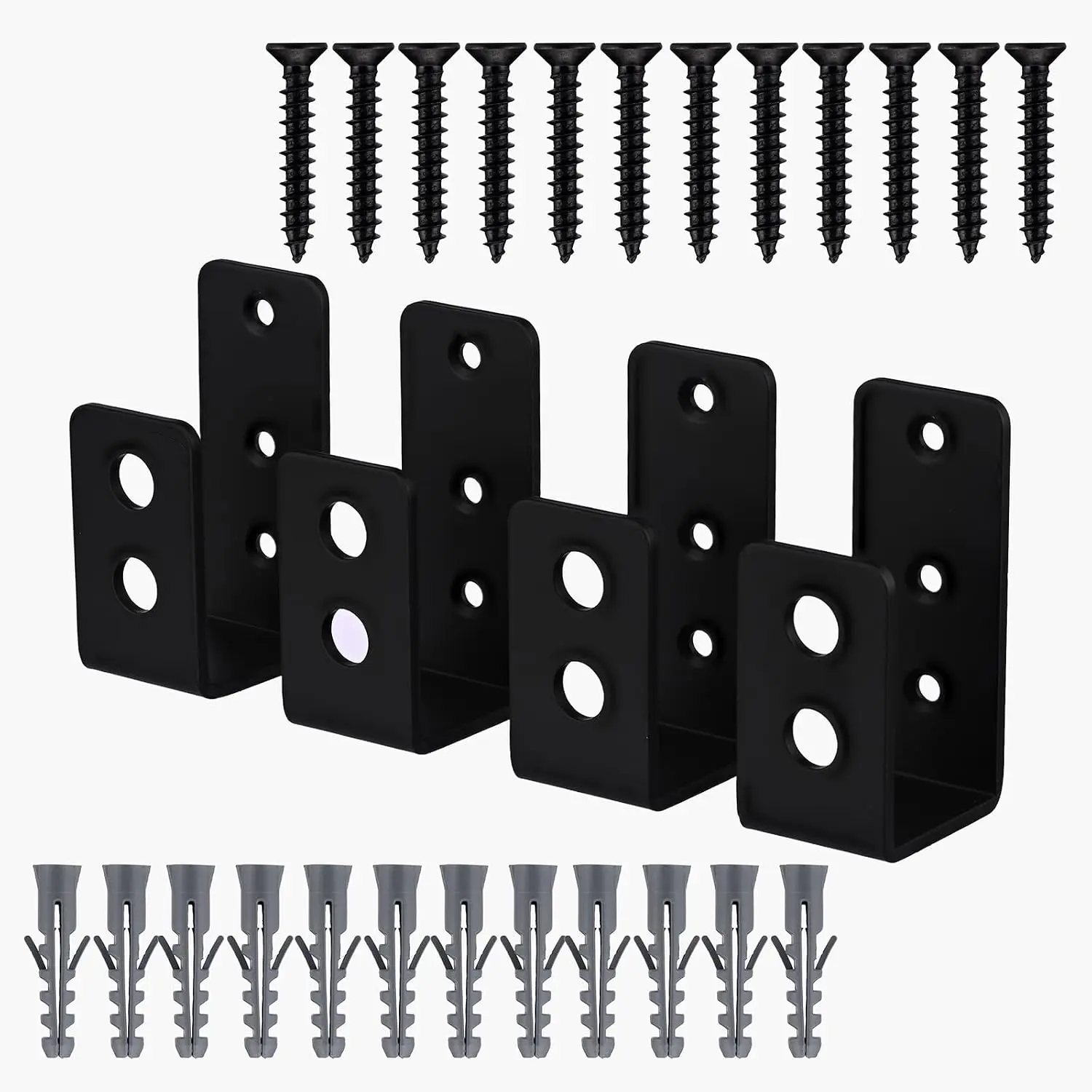 2x4 door stop bracket, 2-piece door hardware bracket set, suitable for 2x4 wood panels, door safety stop bracket set, used for reinforcing home barns, sheds, and garage doors, comes with screws