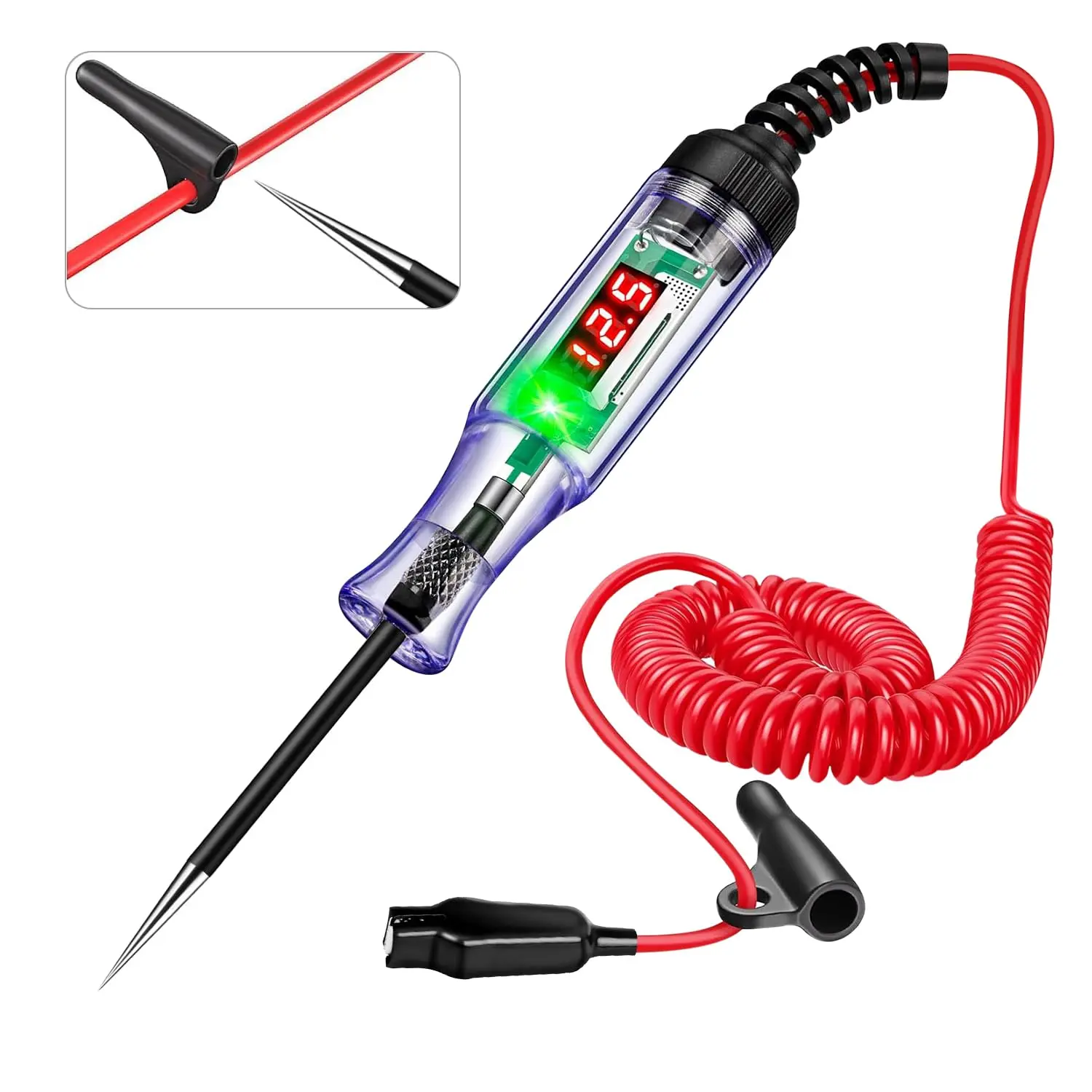 Test Light 3-48V Automotive Digital Fuse Tester – Automotive  Tester with LED Display,  Probe, Electrical  Test Pen for , , RV, Boat Circuit Testing 6V 12V 24V