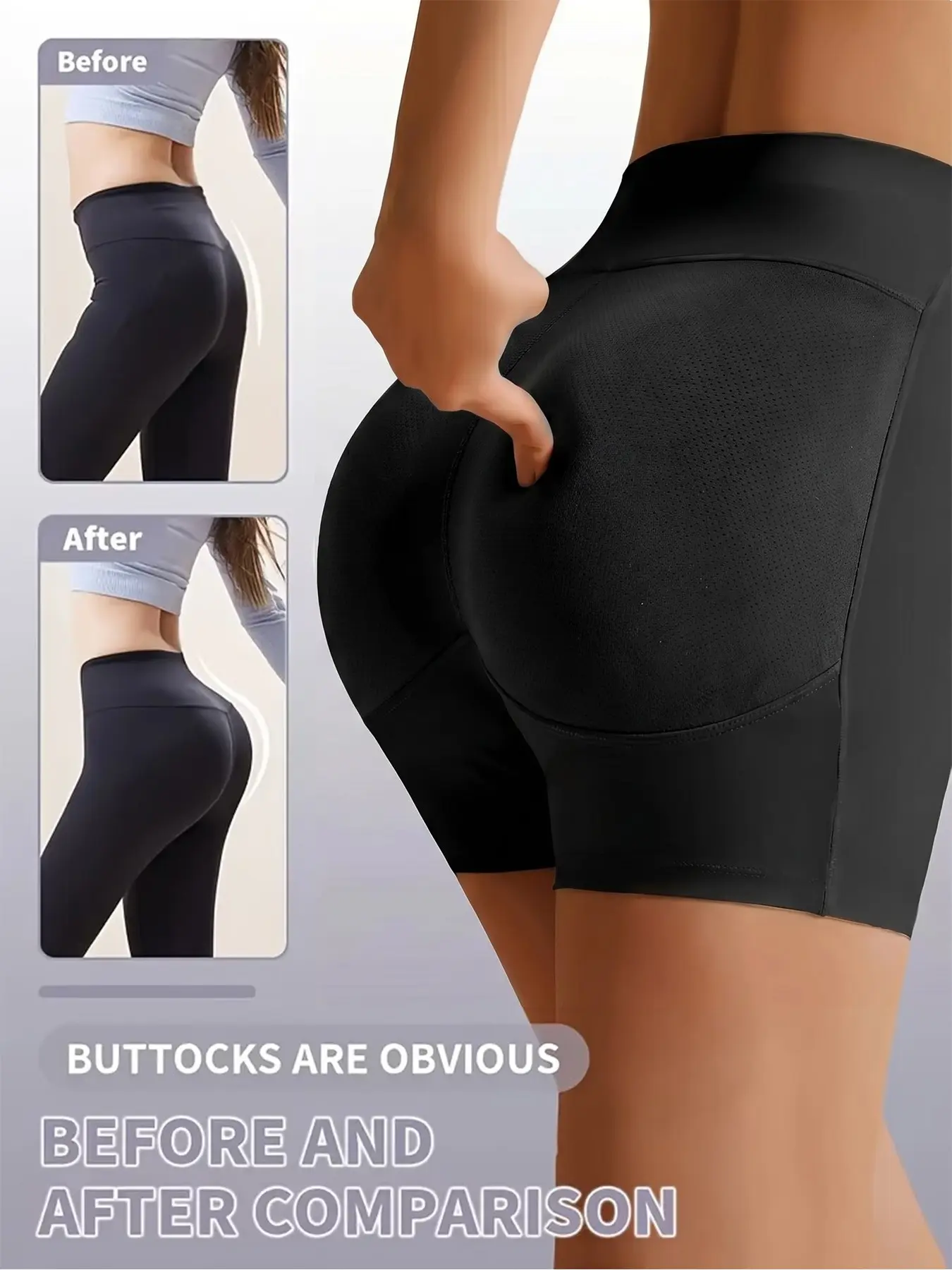 Women High Waist Hip Pads Butt Lifting Shapewear Shorts, Breathable Mesh, Anti-Chafing, Invisible Under Jeans, Dresses & Skirts