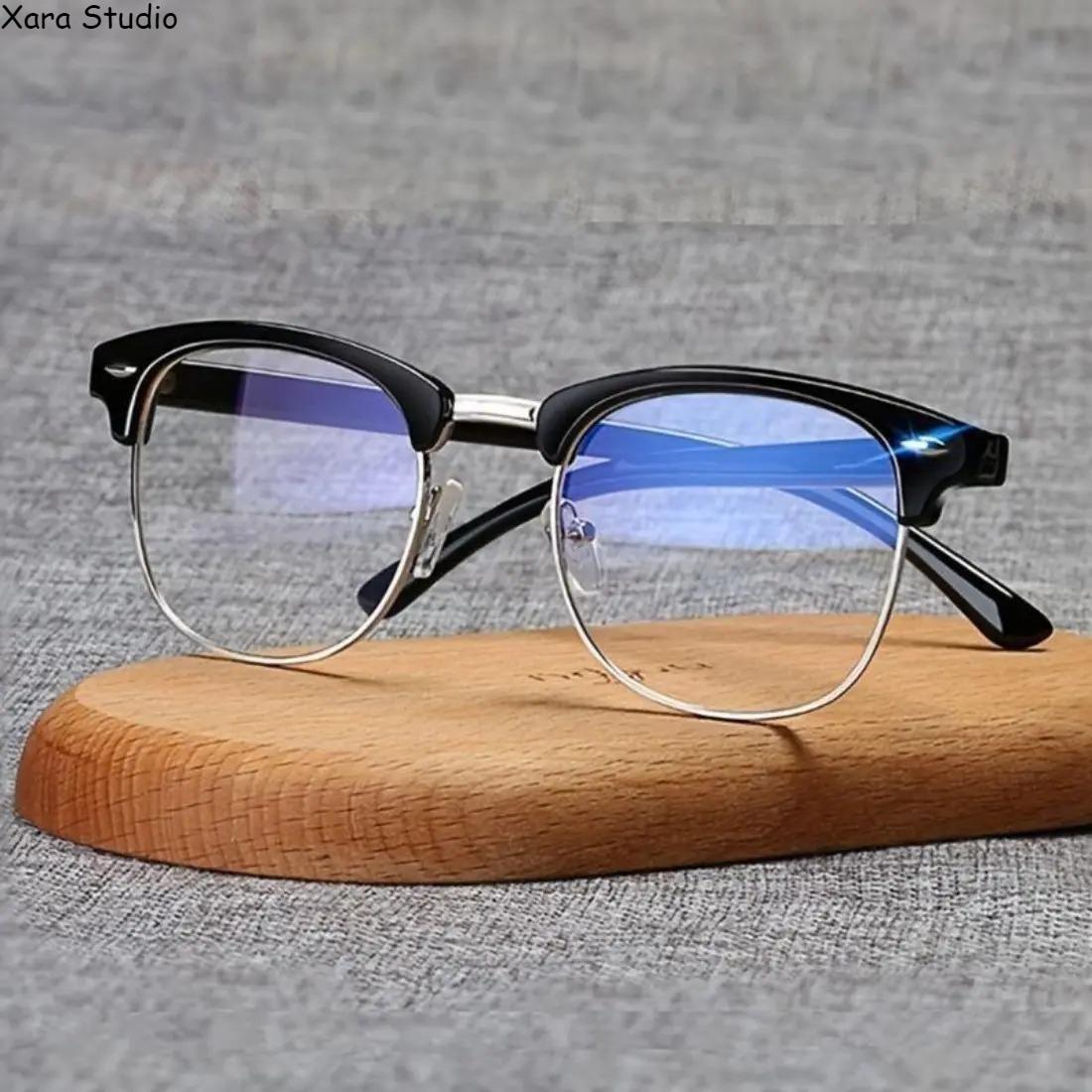 Blue Light Blocking Glasses for Men & Women – Lightweight Metal Frame Computer & Gaming Glasses, Anti-Eye Strain, UV Protection, Trendy Y2K Minimalist Eyewear for Work, Office & Daily Use