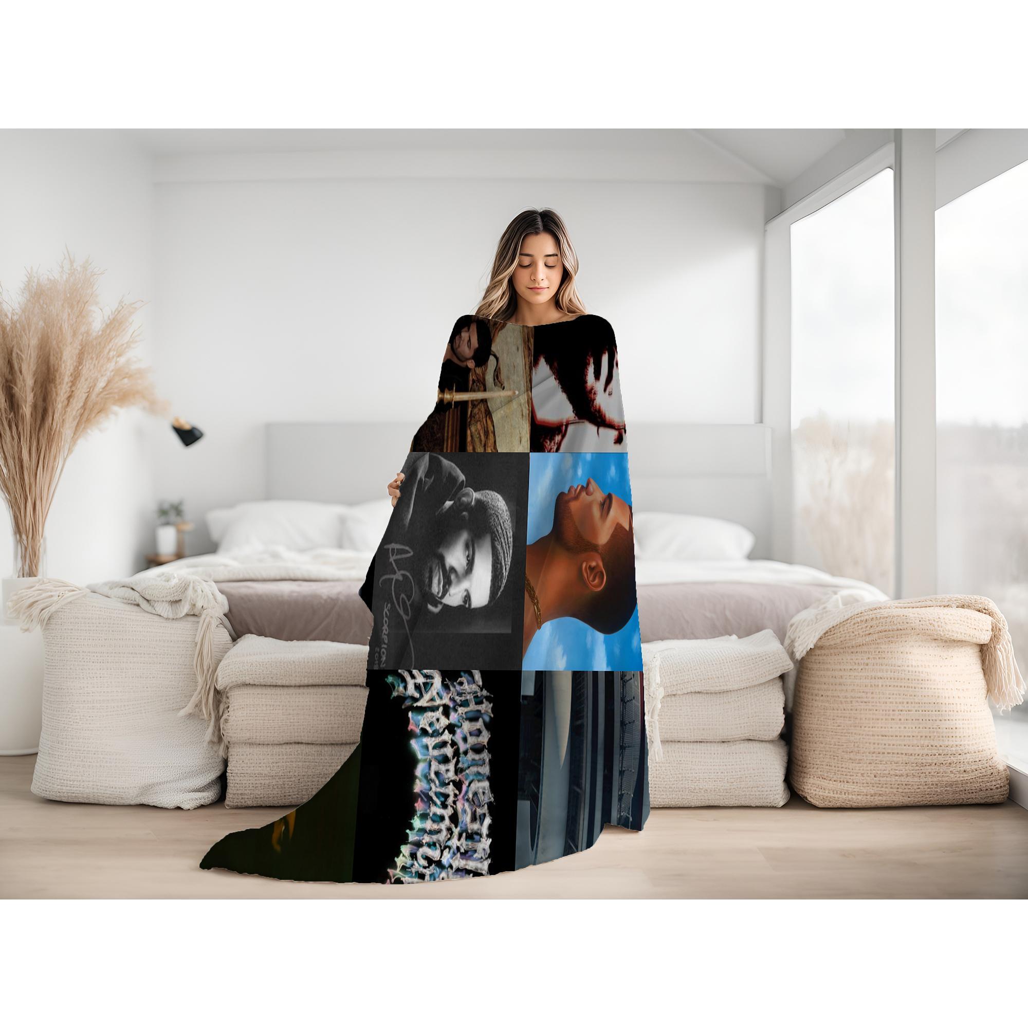Rapper Drake 3D Printed blankets Flannel Warm blanket Soft Cozy Blanket Travel Blankets bed linings Birthday Gift