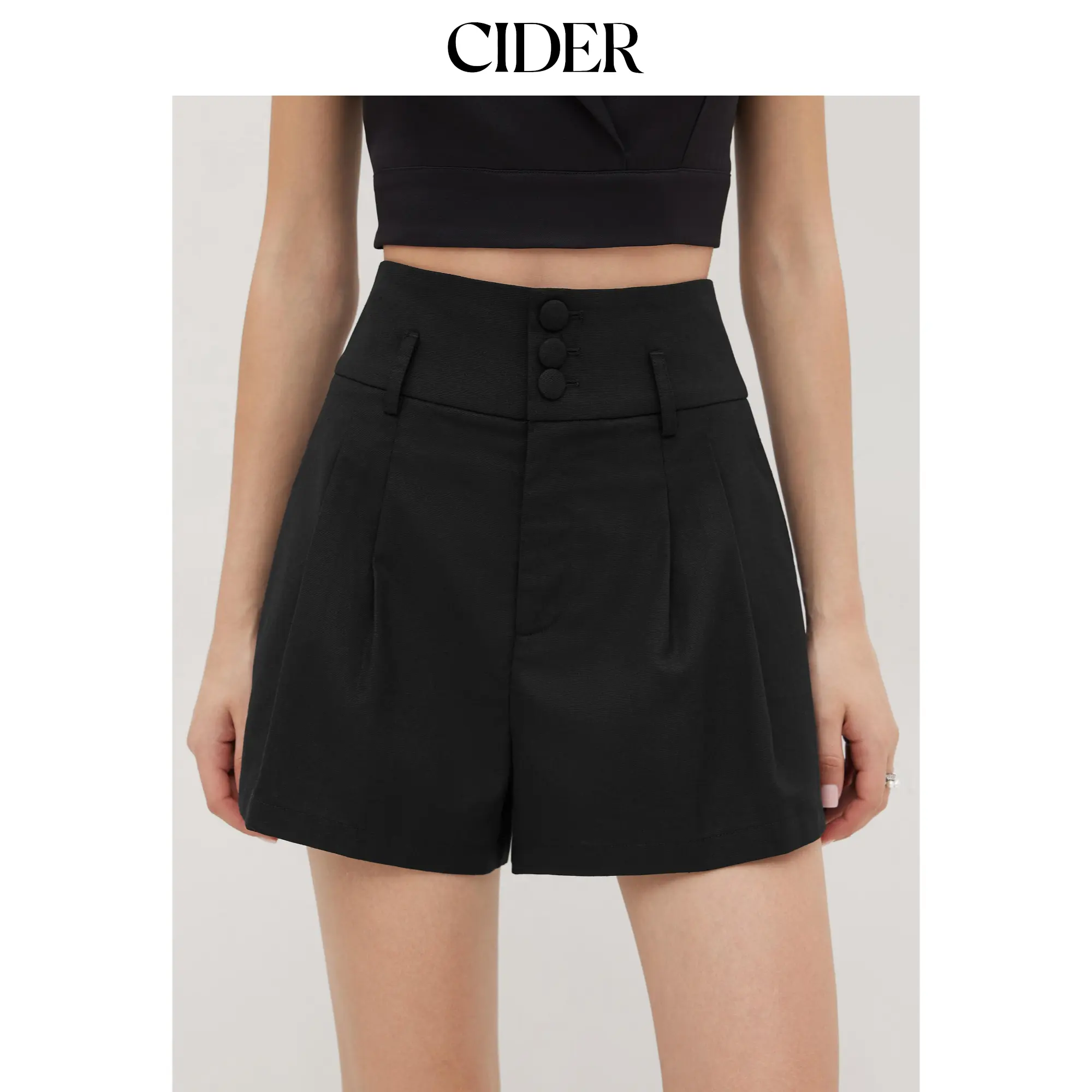 Cider Linen High Waist Shorts