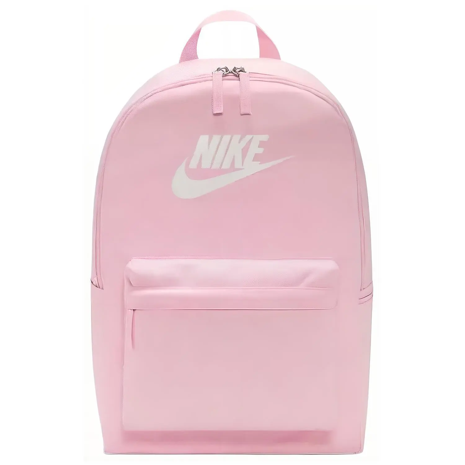 Nike Heritage Logo Zippered Fabric Backpack for Men and Women, Casual Style in Pink