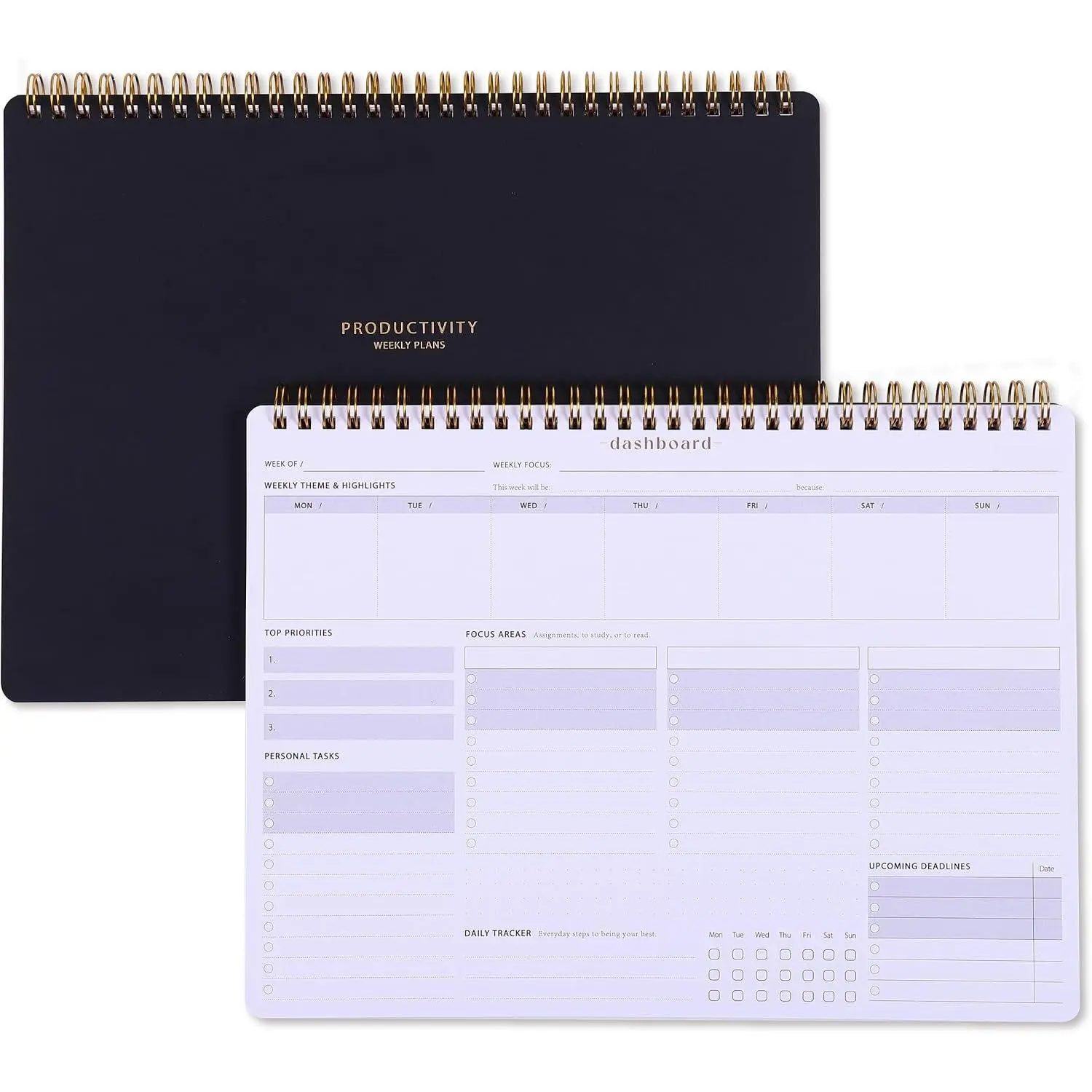Weekly Academic Planner for Students & Teachers - College Study Supplies | 54 Weeks Dashboard Spiral Deskpad Is  Organizational & Productivity Tools for Managing Your Study & Personal Life