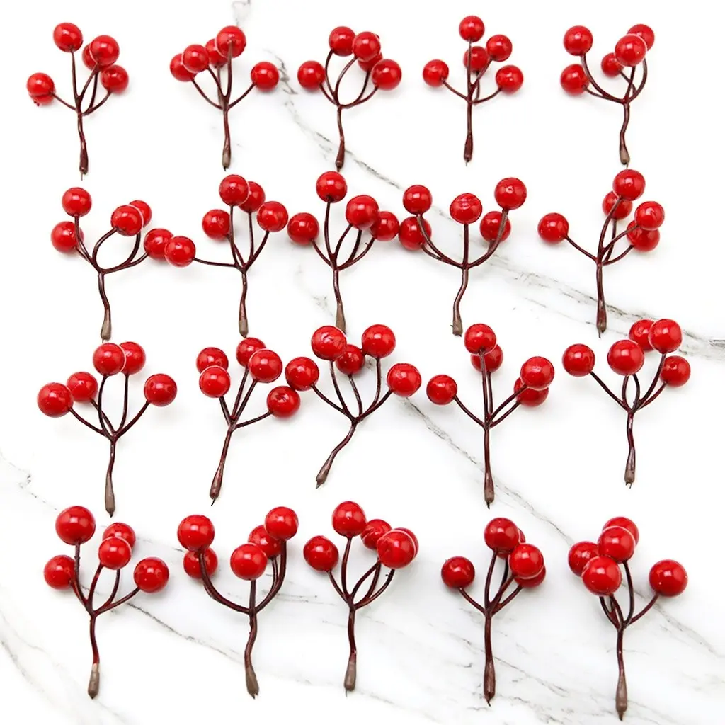 Pack of 20 Multi-Headed Fruit Ornaments, 75mm Length, Brightly Colored, Holiday Party Decorations, Christmas Tree Arrangements, Ornament Set