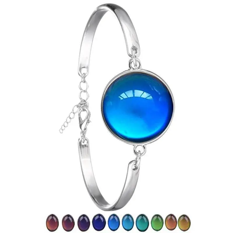 Fashion Mood Temperature-Sensitive Plastic Smart Bangle, Party Wear Cuff Bracelet, No-Battery-Required Novelty Gift for Friends