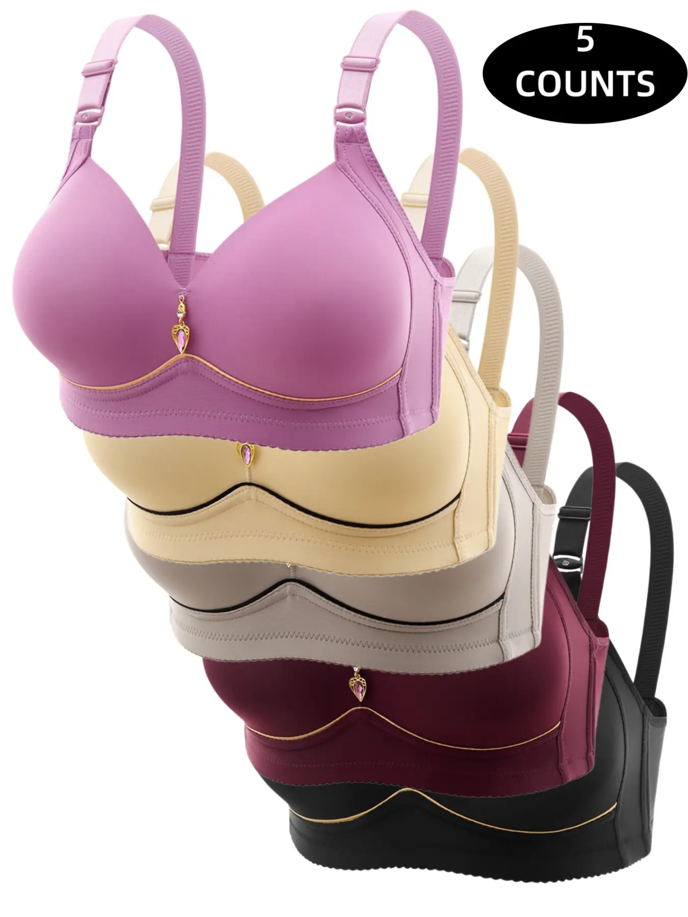 Women's Seamless Push-Up Bras, Comfortable Full Coverage Design, Breathable Soft Fabric, All Season Wear, Perfect Daily Underwear
